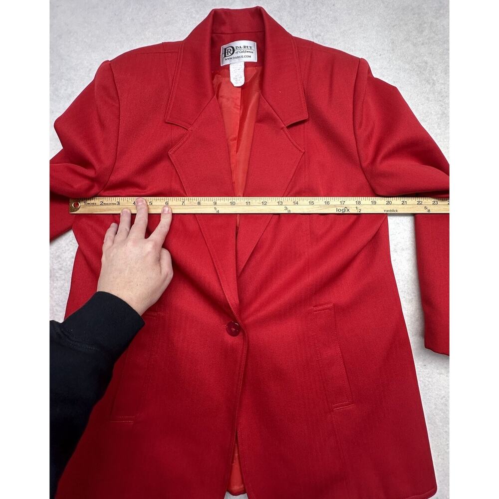 Vintage DaRue California Red Blazer Size Womens 12 Long Sleeves Work - Picture 5 of 11